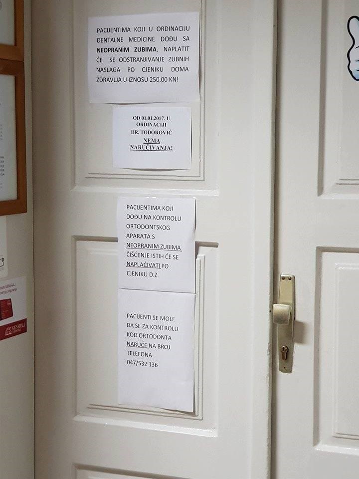 U zubarskoj ordinaciji osvanuo je natpis koji će zgroziti svaku normalnu osobu