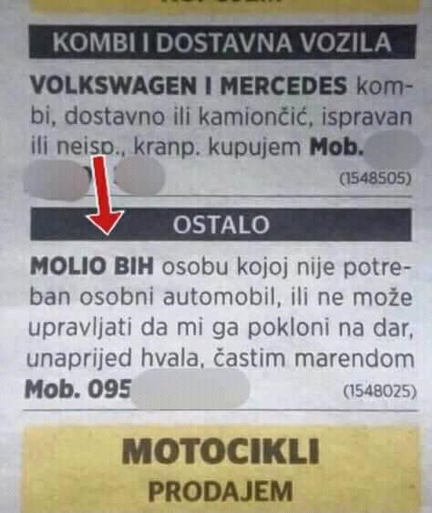 Oglas stoljeća: Ovom čovjeku treba auto, a zauzvrat daje nešto sjajno