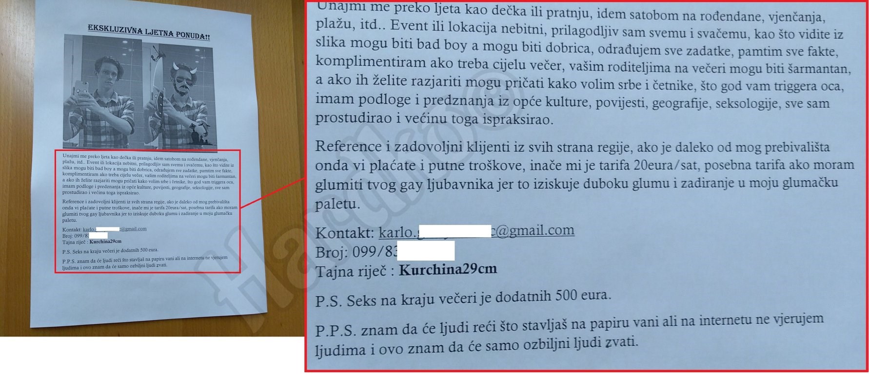 Mladić nudi usluge ženama i muškarcima i može se pretvoriti u sve što je klijentu potrebno