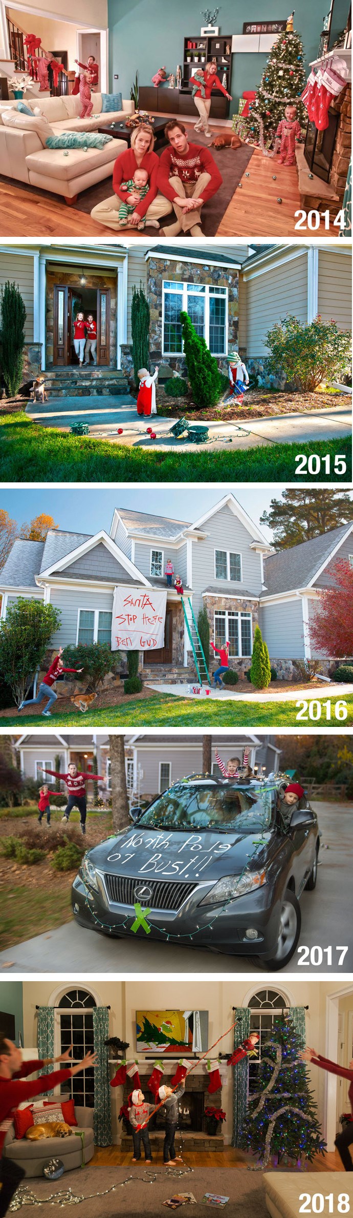 Ova je obitelj odlučila praviti lude božićne čestitke koje prikazuju sve osim idile 