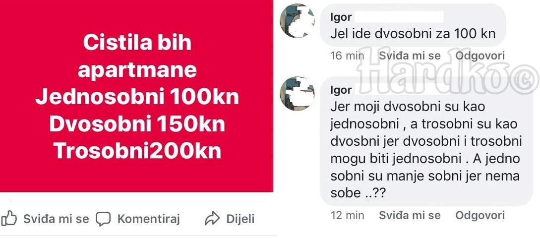 Dala je oglas za čišćenje apartmana, a onda dobila ponudu koja se teško shvaća