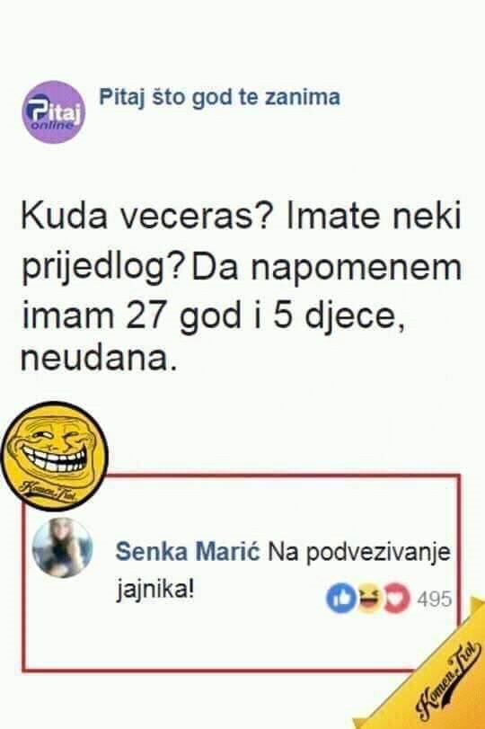 Majka petero djece pitala gdje izaći navečer pa dobila urnebesan odgovor 