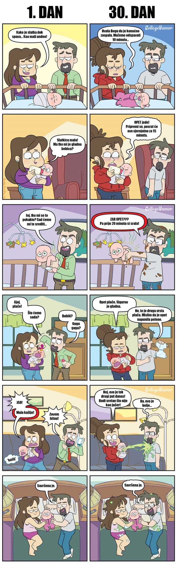 Prvi dani s bebom: Ovaj strip pokazuje koliko je teško biti roditelji 