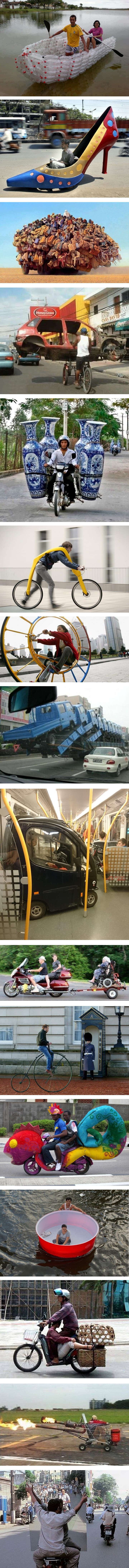 Ovi će vas ljudi iznenaditi svojim čudnim načinima transporta 
