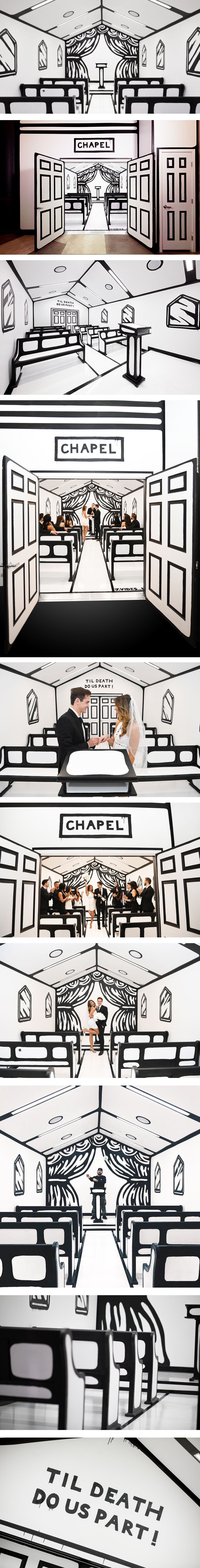 Umjetnik dizajnirao kapelicu za vjenčanja koja izgleda kao  prostorija iz crtanog filma