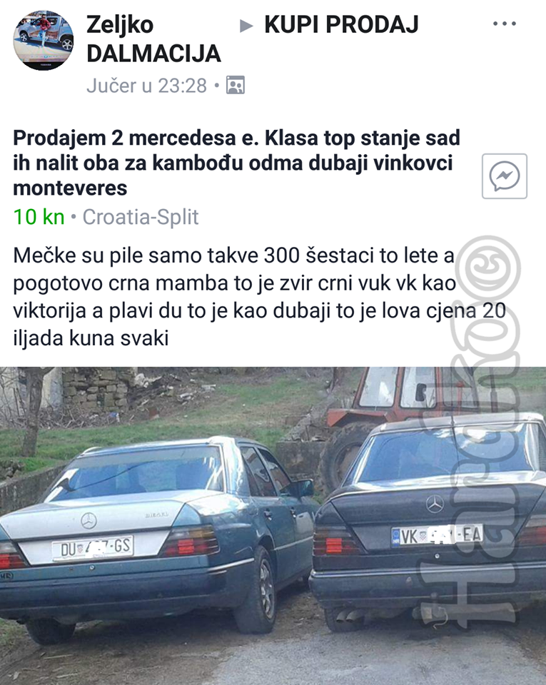 Čovjek prodaje dva Mercedesa, a urnebesni opis vozila privući će svakog kupca