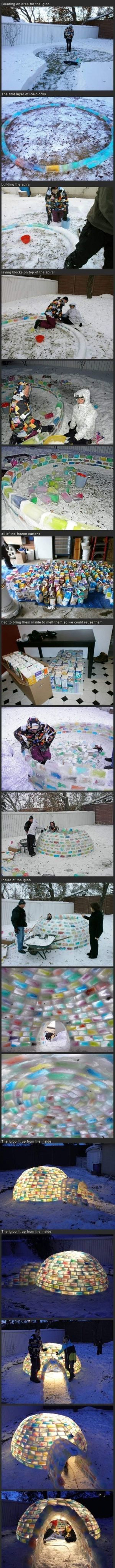 Odlična ideja kako napraviti igloo od tetrapaka