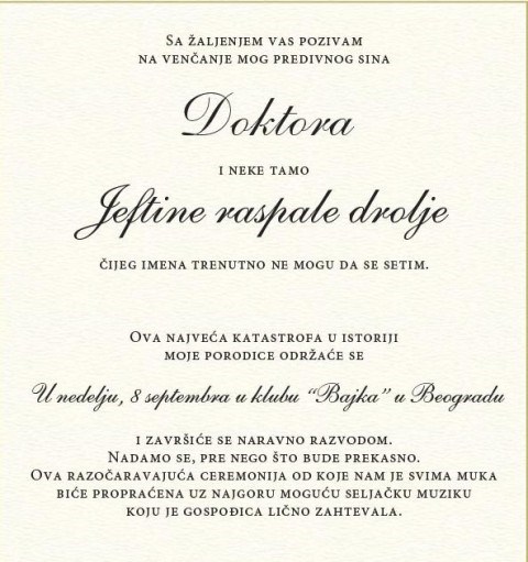 majka oduševljena sinovom odabranicom..