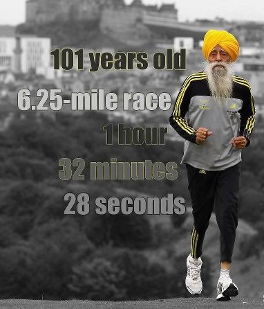 101 godina - 6,25 milja za sat i pol