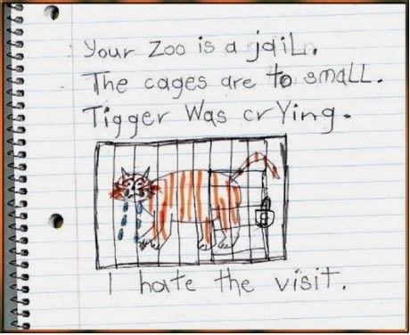 Djetetov doživljav zoološkog vrta - tuga, strah i odbojnost