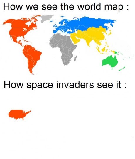 kako zli vanzemaljci vide svijet - postoji samo amerika