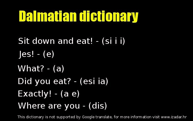 Dalmatinski rječnik za strance