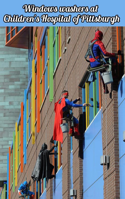 Perači prozora na dječjoj bolnici:)