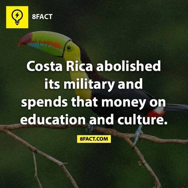 Kostarika odjebala vojsku i troši pare na školstvo i kulturu