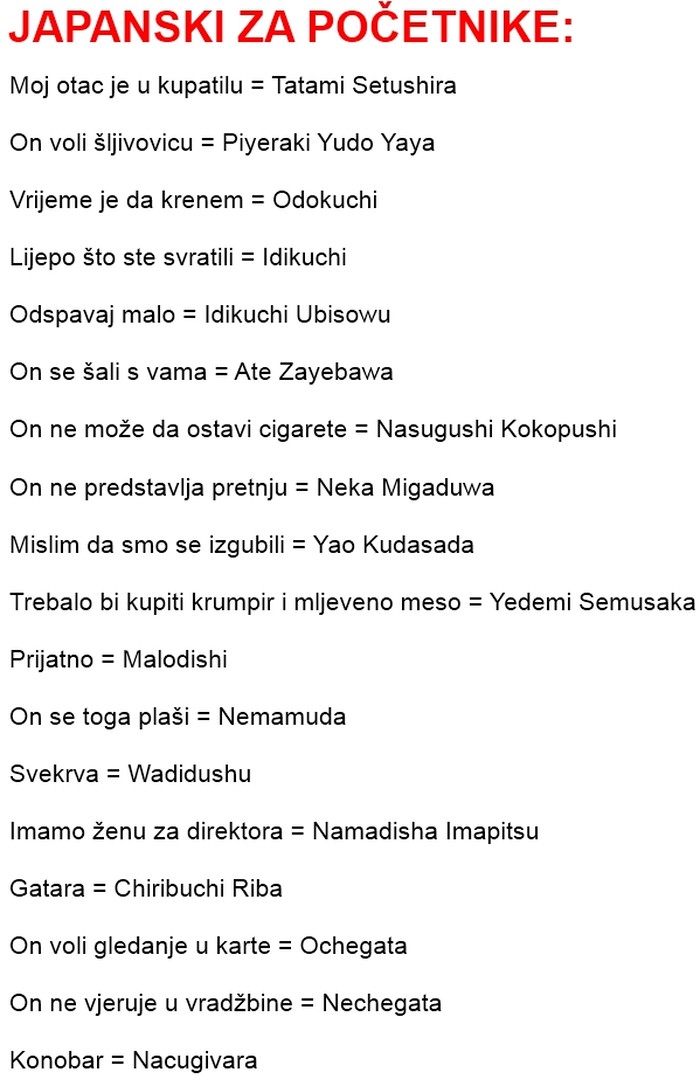 Ultimativni rječnik: Nauči japanski u pet minuta