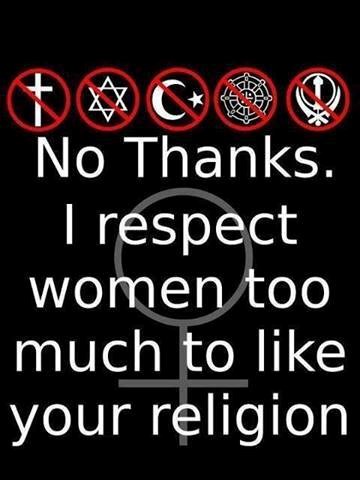 "Ne religiji - jer previše poštujem žene"
