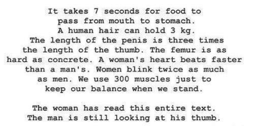 Žene će ovo sigurno pročitati brže od muškaraca :)