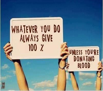 Daj uvijek 100 posto sebe! Osim ako... :)