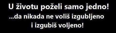 Jedina životna želja