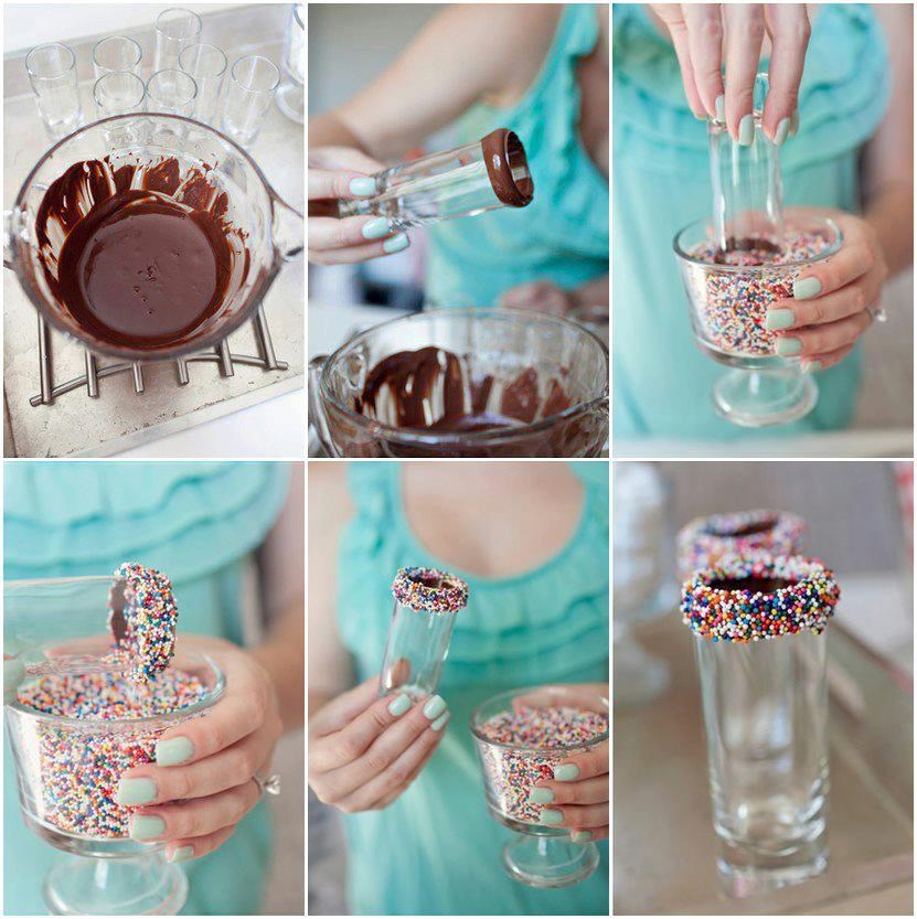 Čokoladno-šarene slatke čaše za slađi milkshake