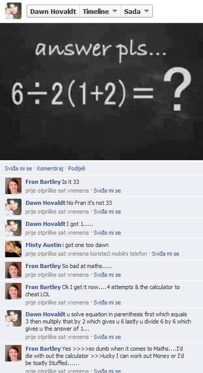 Matematika joj jača strana