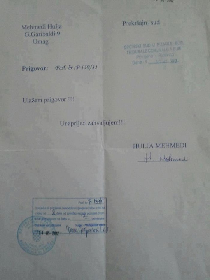 Ovako se pišu prigovori sudu!