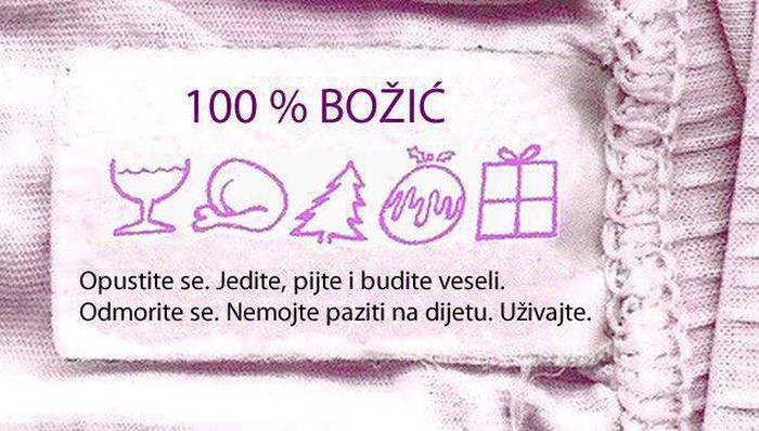 Božić = (cuga + hrana + bor + kuglice + darovi) * veselje