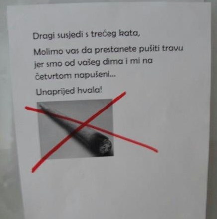 Trava toliko jaka da su napušili i susjede s kata iznad