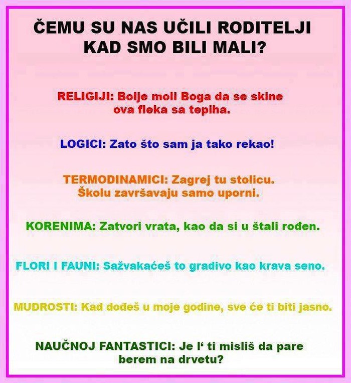 Evo čemu te sve nauče roditelji