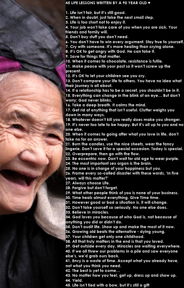 Savjeti za život jedne starice