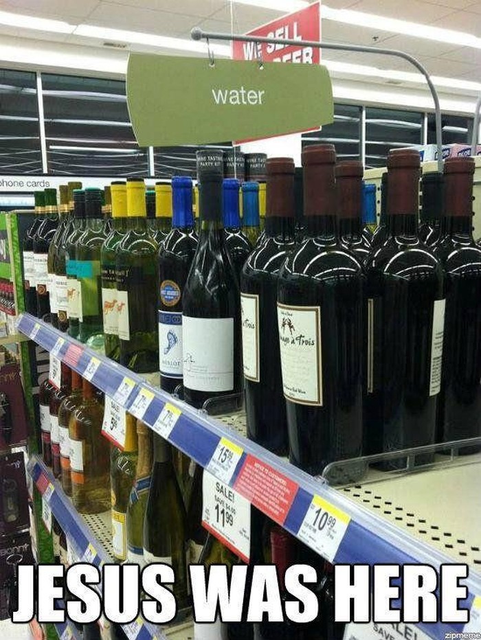 Isus svratio u supermarket - vodu pretvorio u vino