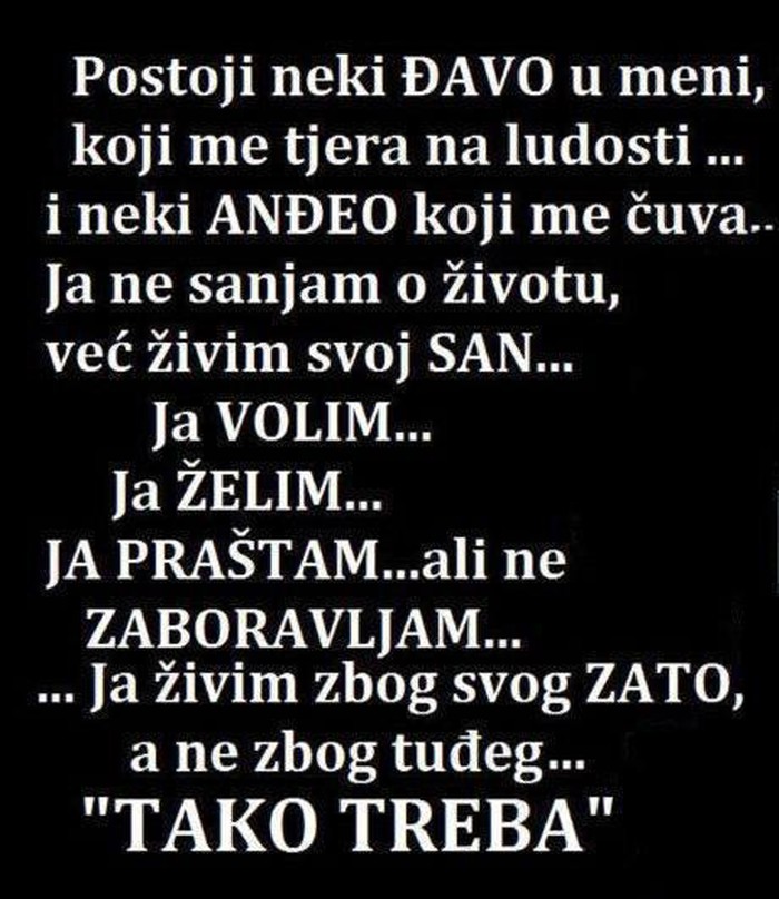 Živi zbog sebe, ne zbog drugih