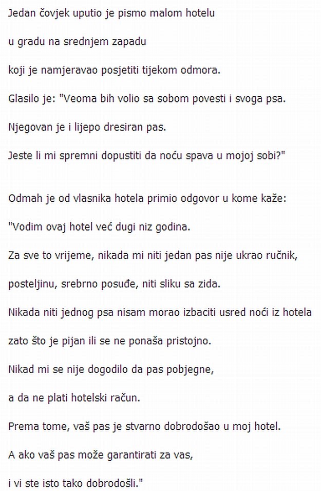 Psu možeš vjerovati, a čovjeku?