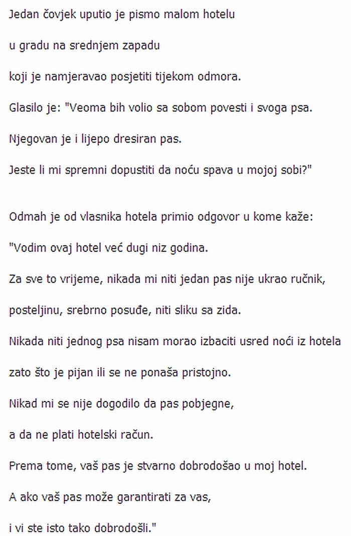 Psu možeš vjerovati, a čovjeku?