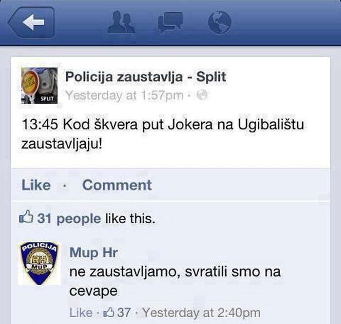 Bezrazložna panika: Policija samo svratila po ćevape