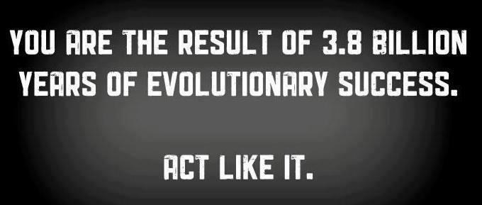 Ti si dokaz da je evolucija uspjela - onda se i ponašaj tako