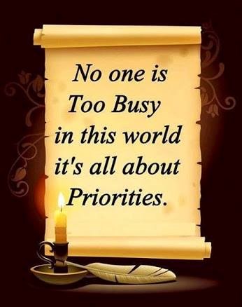 Sve u životu je stvar prioriteta