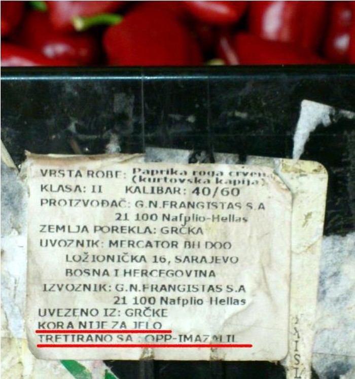 Kupi uvoznu papriku - NIJE ZA JELO!