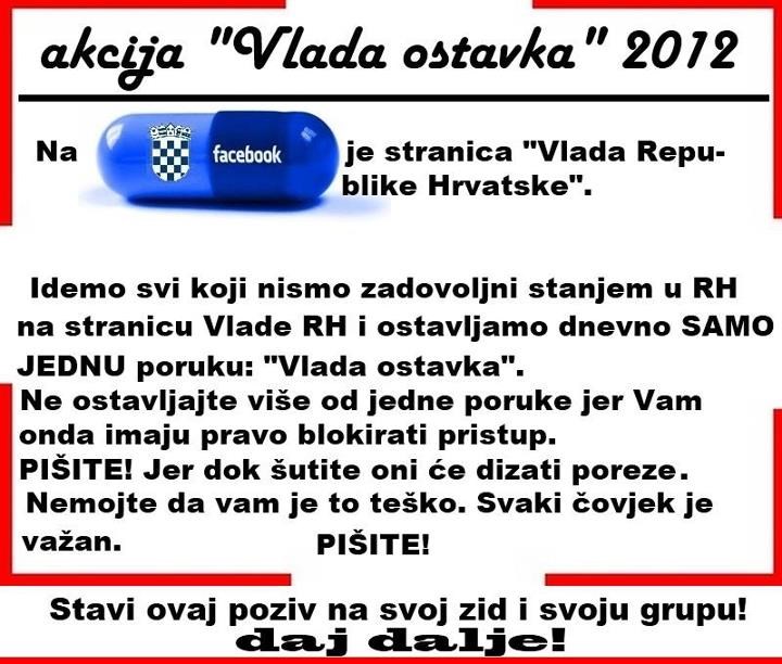 Akcija "Vlada ostavka": Spamaj Vladu dok ne odjebe s vlasti