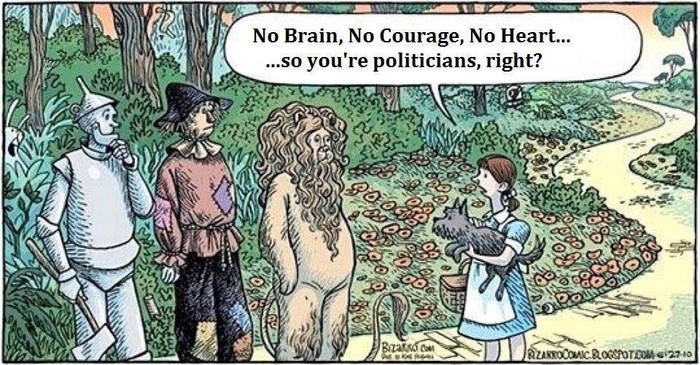 Bez mozga, bez hrabrosti, bez srca = političari?