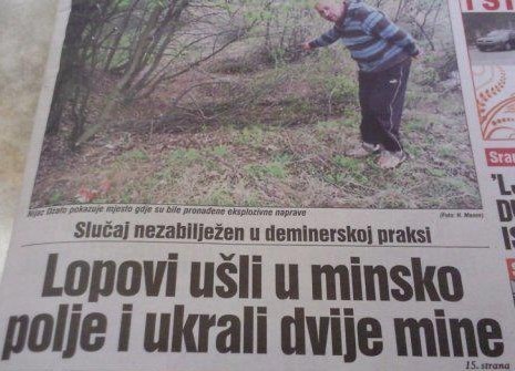 Lopovi ukrali mine iz minskog polja!?