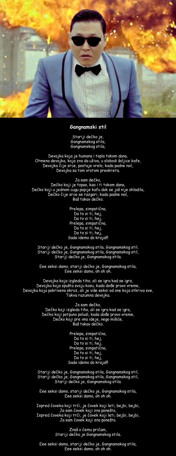 Neki luđak složio prijevod Gangnam style :D