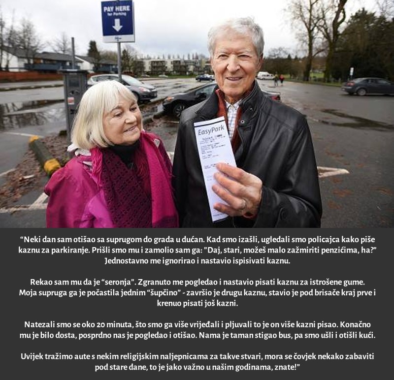 Nemilosrdni policajac nizao kazne, ali ovaj stariji par nije samo šutio i trpio!