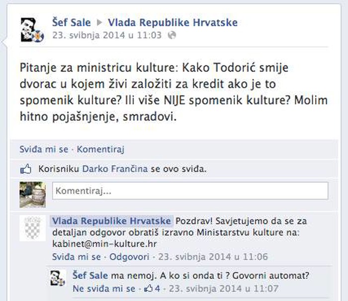 Pitanje za Vladu