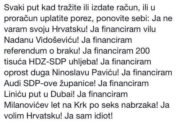 Plaćaš porez, voliš Hrvatsku?