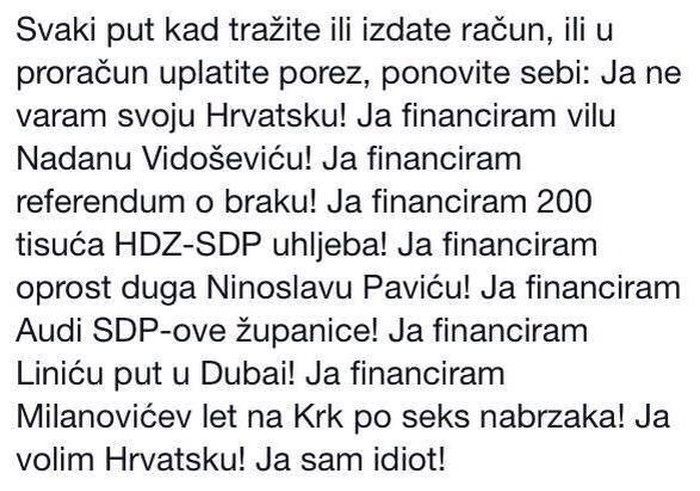 Plaćaš porez, voliš Hrvatsku?