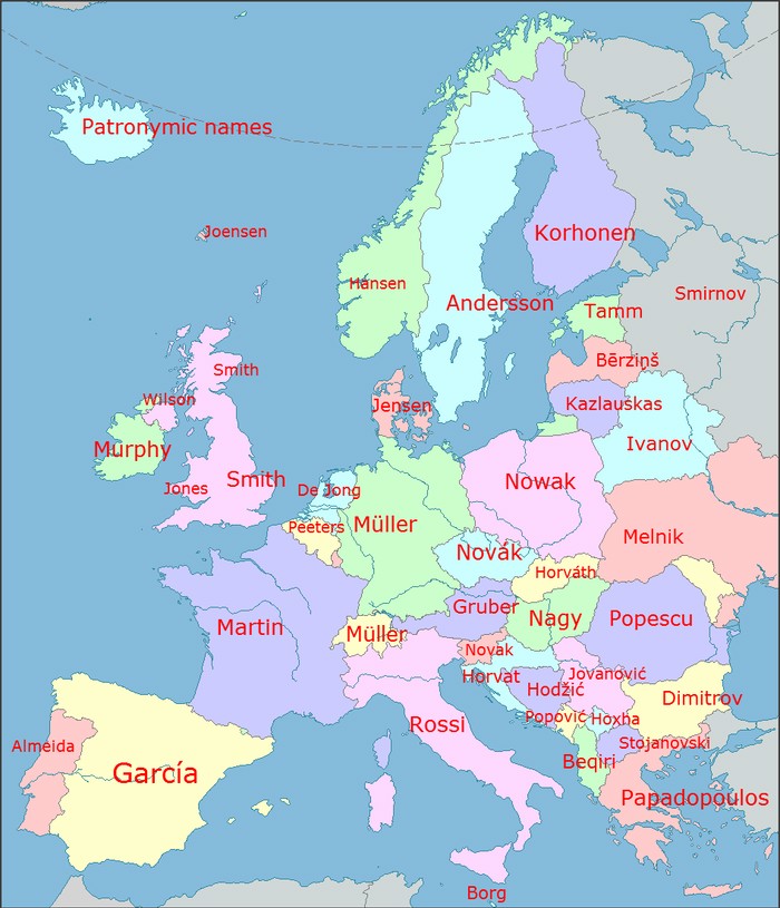 Prezimena u Europi