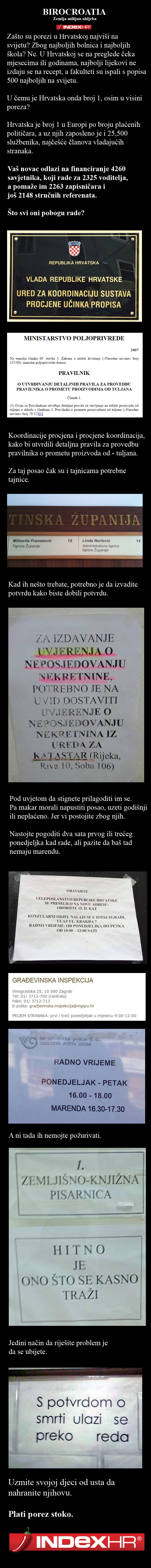 Hrvatska - Zemlja milijun uhljeba