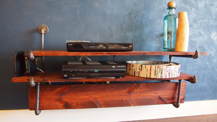 industrial living room shelf