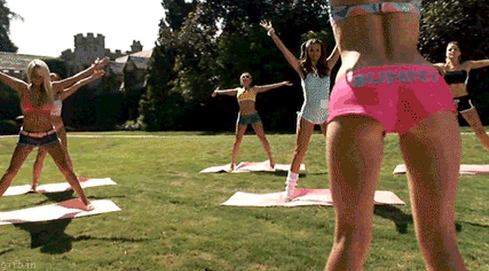 hot-girl-pink-shorts-stretch.gif